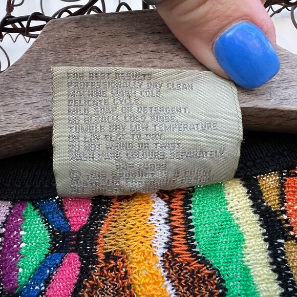 Coogi Australia Primary Color Abstract Weave Tunic Sweater Bold MEDIUM - Picture 9 of 12